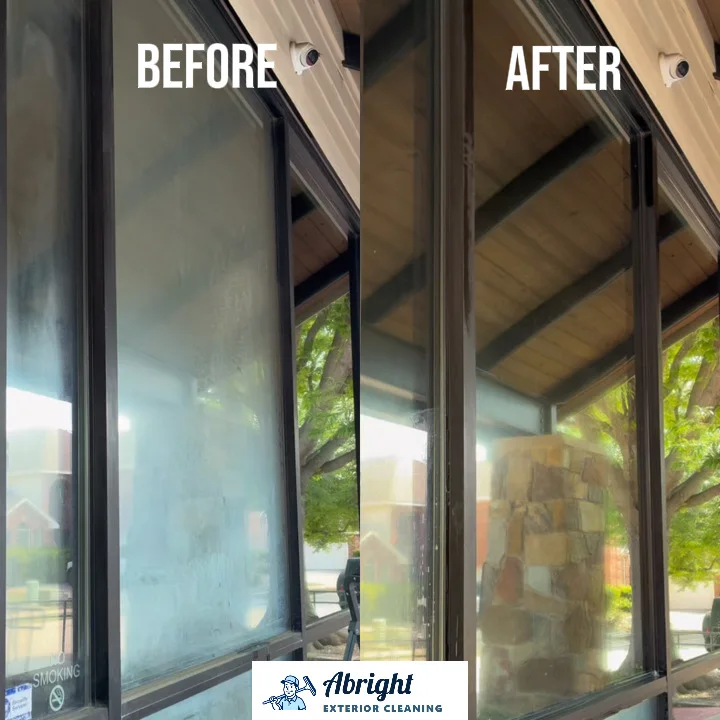 Before and After for Commercial Window Washing