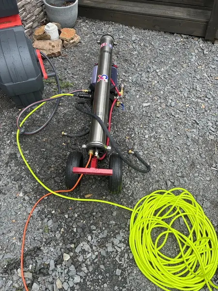 Lakehouse window cleaning setup in Drasco Arkansas