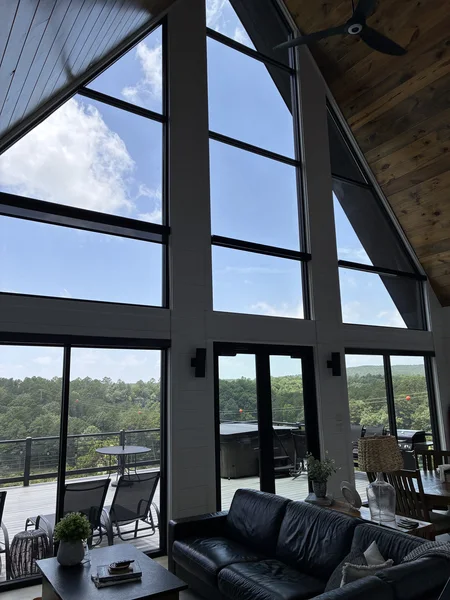 Interior view through cleaned lakeside windows