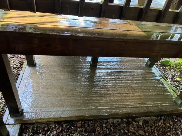 Concrete pad after pressure washing in Guion Arkansas